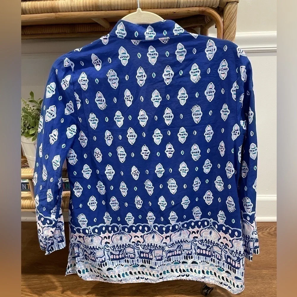 Like-New Women’s Lilly Pulitzer Lapis Lazuli Asani Tunic Top, size: XS - Picture 3 of 5